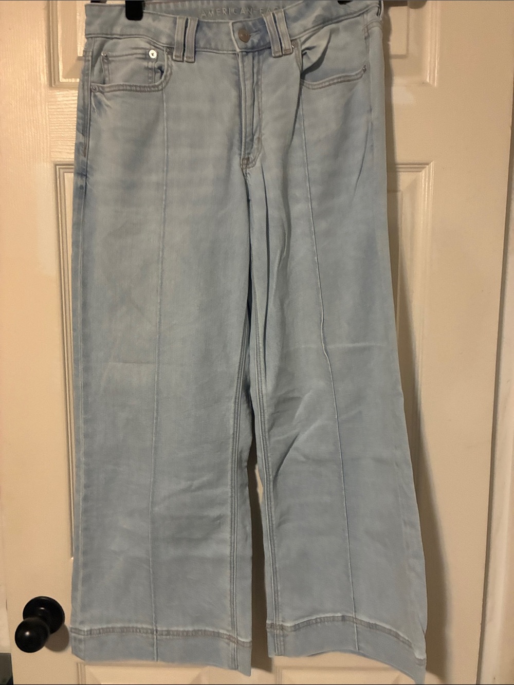 American Eagle Outfitters Light Blue Wide Leg Jeans size 6 short